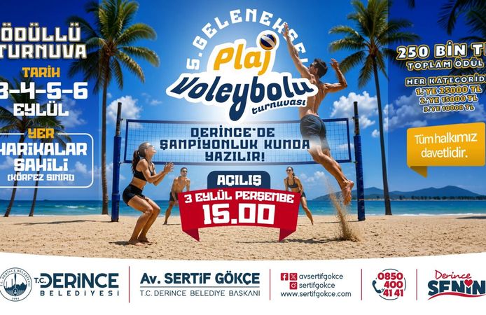 Derince’de Plaj Voleybolu Heyecanı Başlıyor