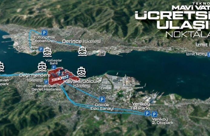 TEKNOFEST Mavi Vatan Gölcük’e Nasıl Gidilir? Ücretsiz Otobüs ve Vapur Sefer Saatleri