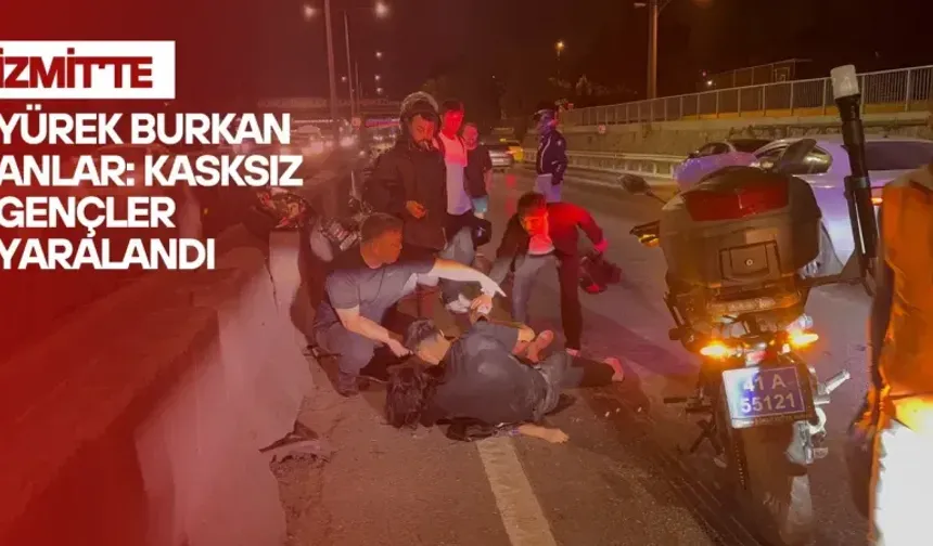 İzmit’te Yürek Burkan Anlar: Kasksız Gençler Yaralandı