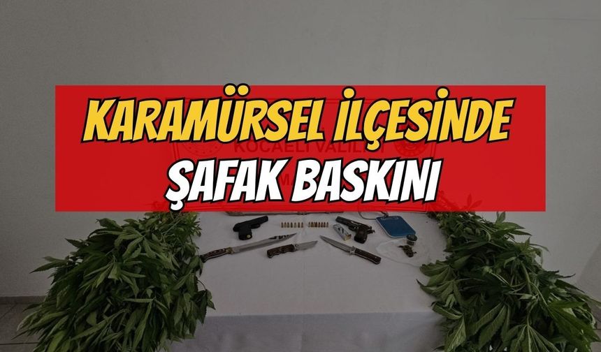Karamürsel'de uyuşturucu ve cephanelik operasyonu