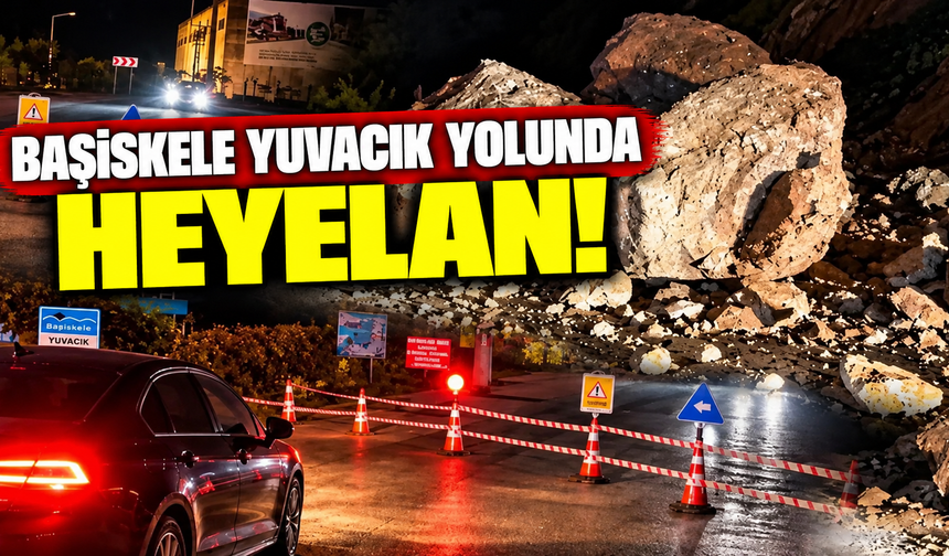 Başiskele Yuvacık yolunda heyelan! Kaya ve toprak parçaları yolu kapattı