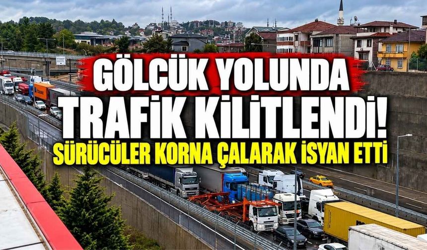 Gölcük yolunda trafik kilitlendi! Sürücüler korna çalarak isyan etti