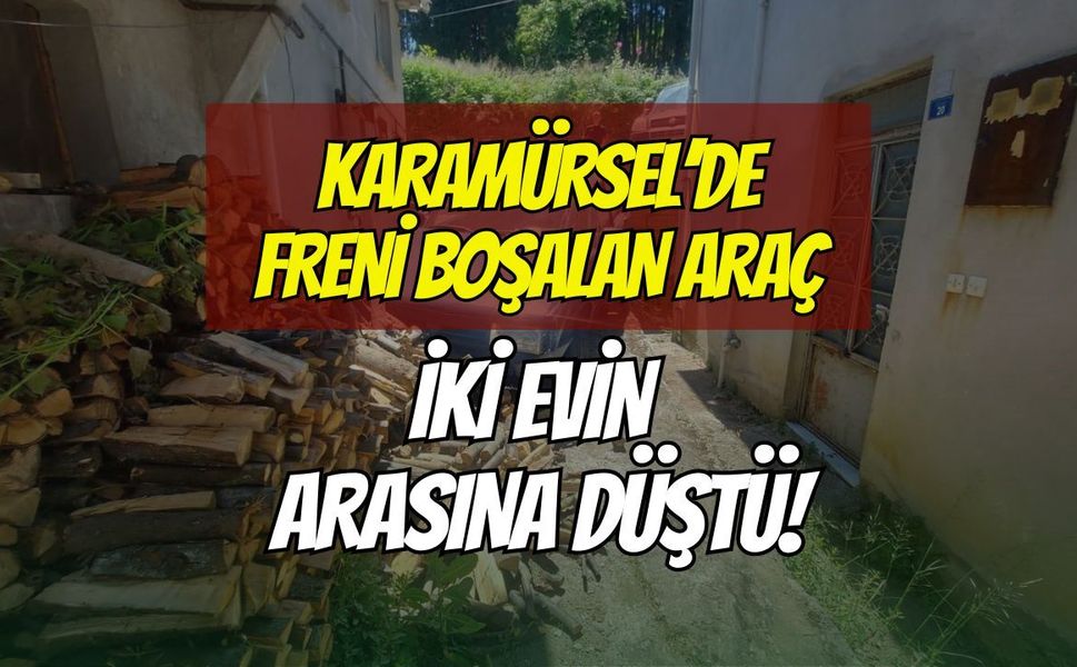 Karamürsel Tepeköy'de Freni Boşalan Tofaş Dehşet Saçtı: Duvarı Aşıp Evlerin Arasındaki Boşluğa Çakıldı!