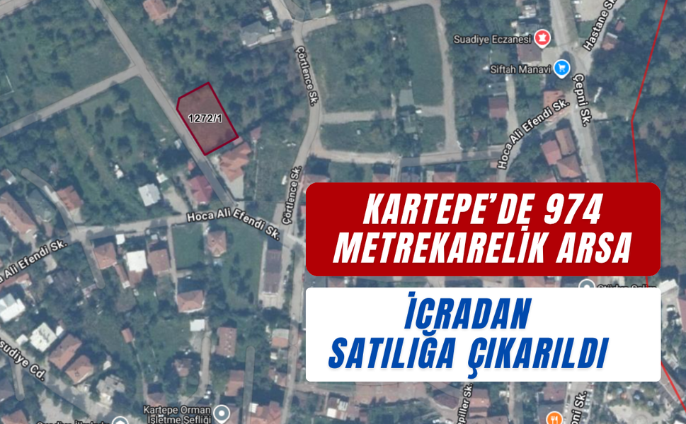 Kartepe'de 974 Metrekarelik Arsa İcradan Satılık