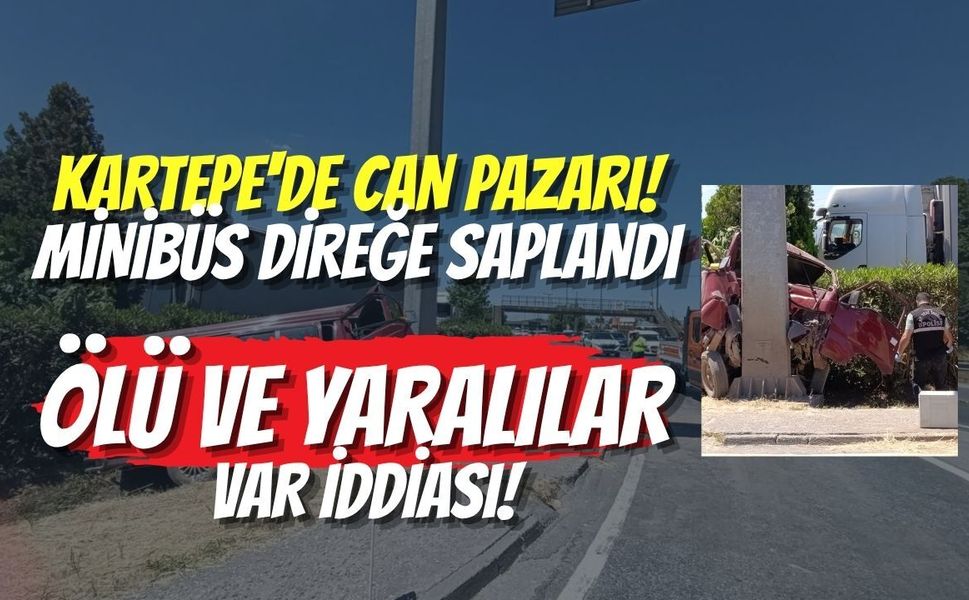 Kartepe'de Can Pazarı! Minibüs Direğe Saplandı, Ölü ve Yaralılar Var İddiası!