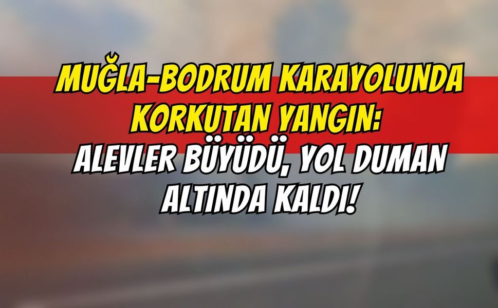 Muğla-Bodrum Karayolunda Korkutan Yangın: Alevler Büyüdü, Yol Duman Altında Kaldı!