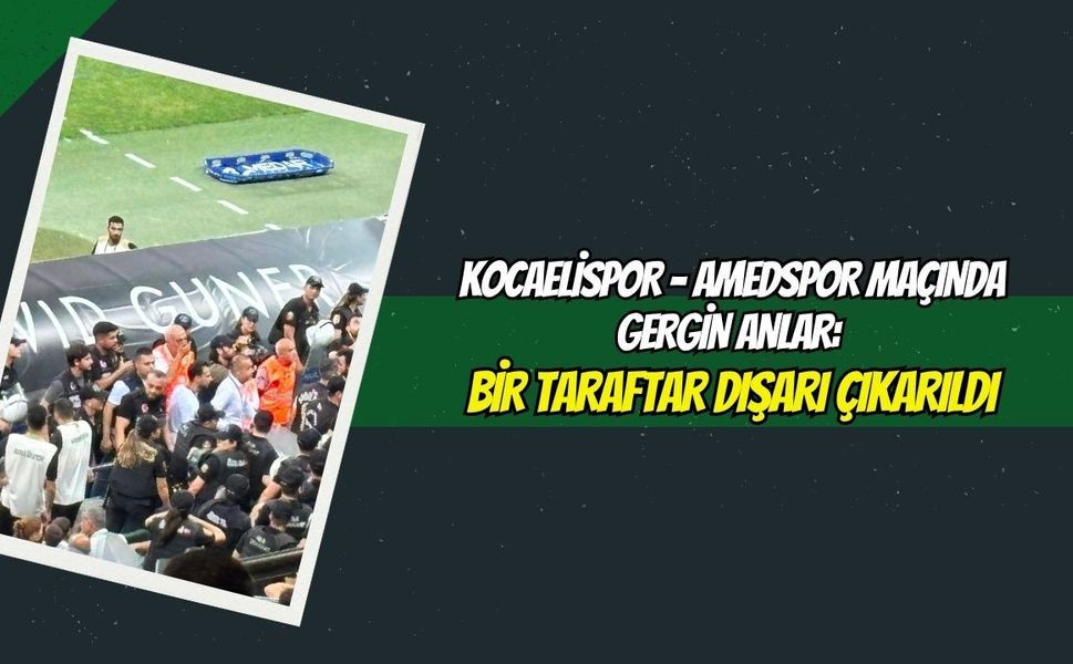 Kocaelispor - Amedspor Maçında Gergin Anlar: Bir Taraftar Dışarı Çıkarıldı
