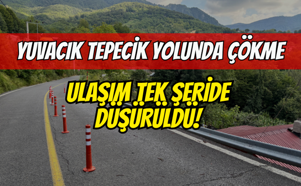 Başiskele Yuvacık Tepecik Yolunda Çökme: Ulaşım Tek Şeride Düşürüldü!