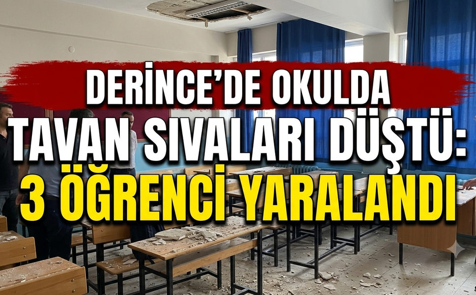 Derince’de Okulda Tavan Sıvaları Düştü: 3 Öğrenci Yaralandı