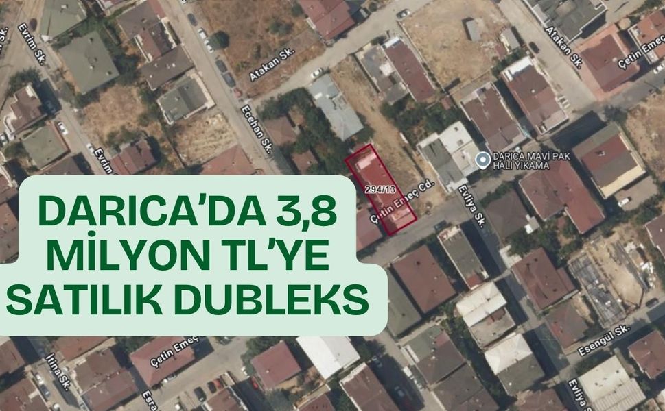 Darıca’da 3,8 Milyon TL’ye Satılık Dubleks