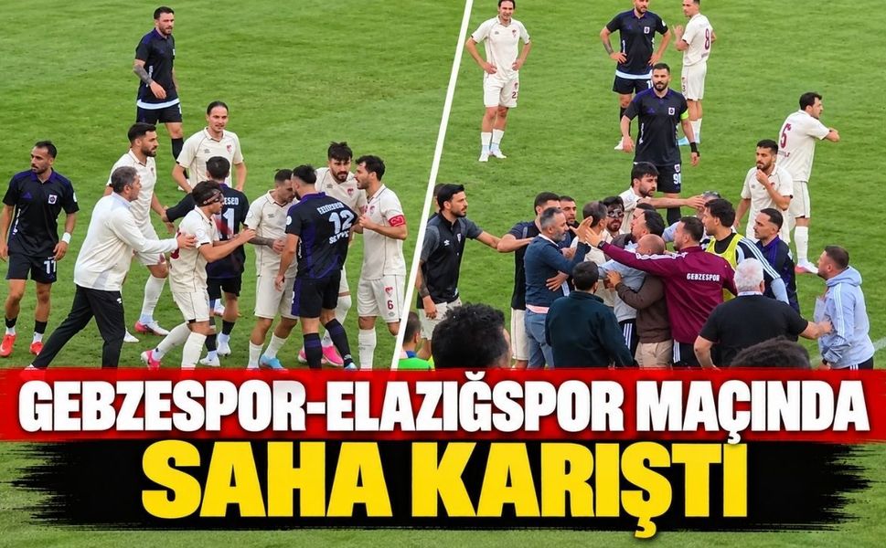 Gebzespor-Elazığspor maçında saha karıştı