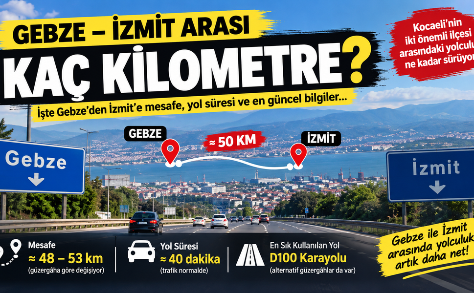 Gebze-İzmit Arası Kaç Kilometre? Gebze’den İzmit’e Ulaşım Ne Kadar Sürüyor?