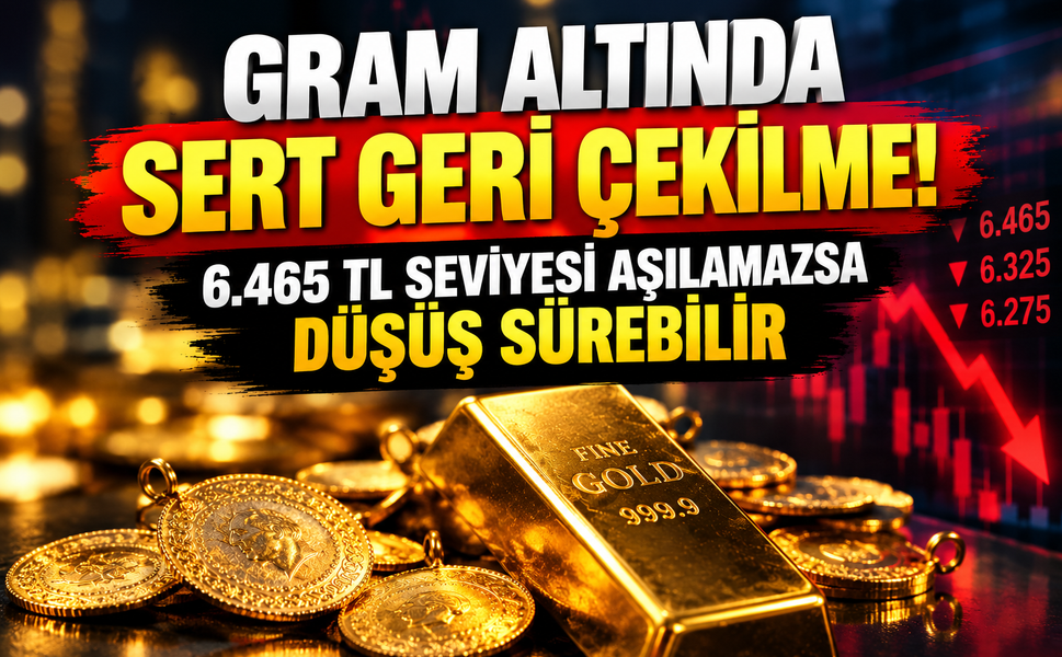 Gram Altında Sert Geri Çekilme: 6.465 TL Seviyesi Aşılamazsa Düşüş Sürebilir
