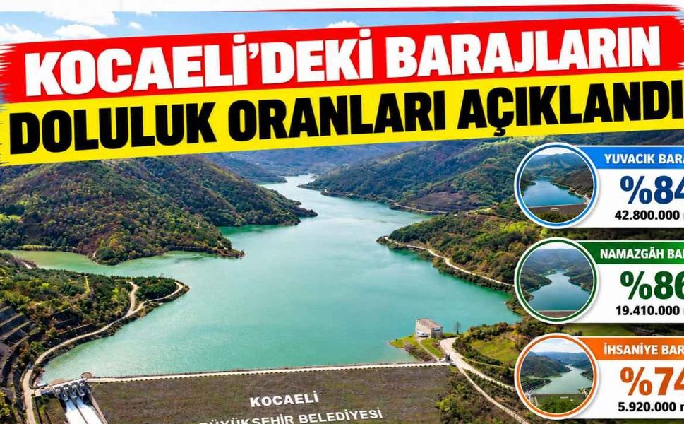 Kocaeli'deki barajların doluluk oranları açıklandı! Namazgâh Barajı'nda dikkat çeken düşüş