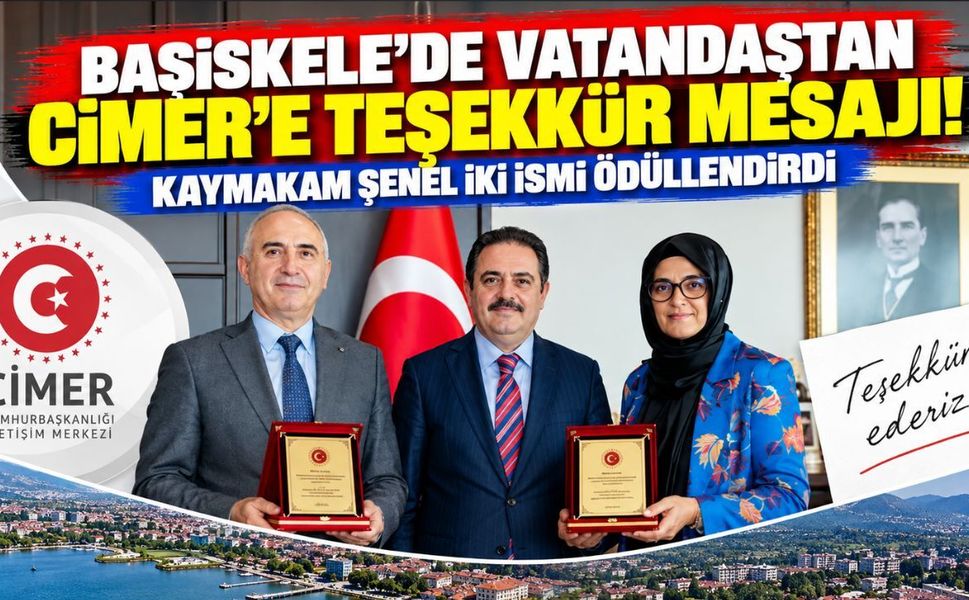 Başiskele'de vatandaştan CİMER'e teşekkür mesajı! Kaymakam Şenel iki ismi ödüllendirdi