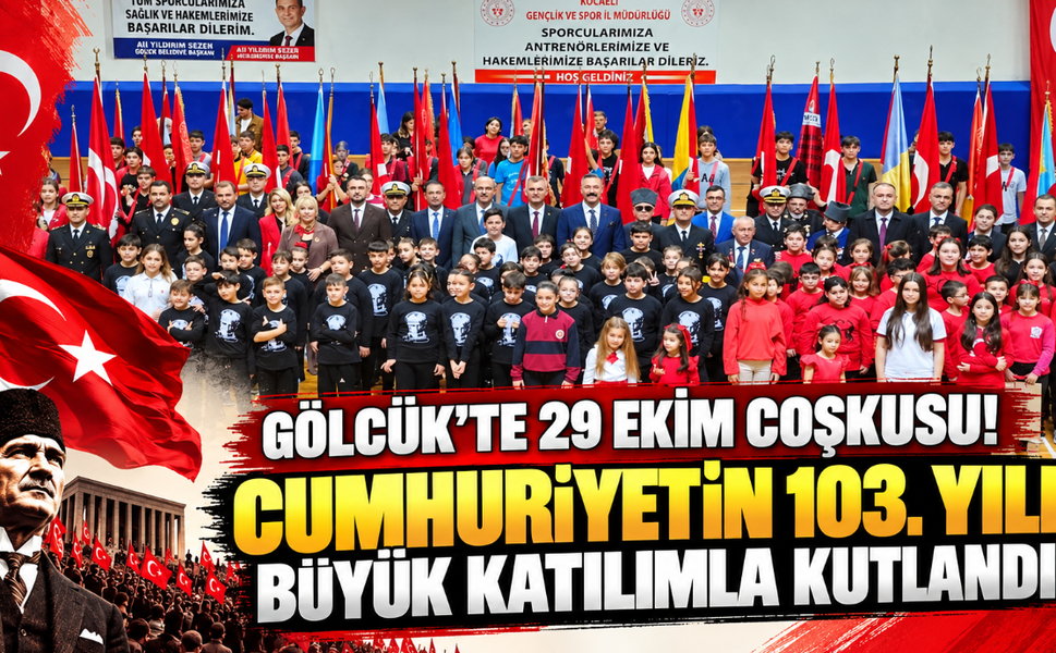 Gölcük'te 29 Ekim coşkusu! Cumhuriyet'in 103. yılı büyük katılımla kutlandı