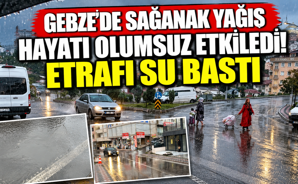 Gebze’de Sağanak Yağış Başladı