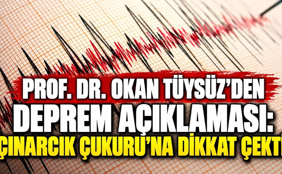 Prof. Dr. Okan Tüysüz’den Deprem Açıklaması: Çınarcık Çukuru’na Dikkat Çekti