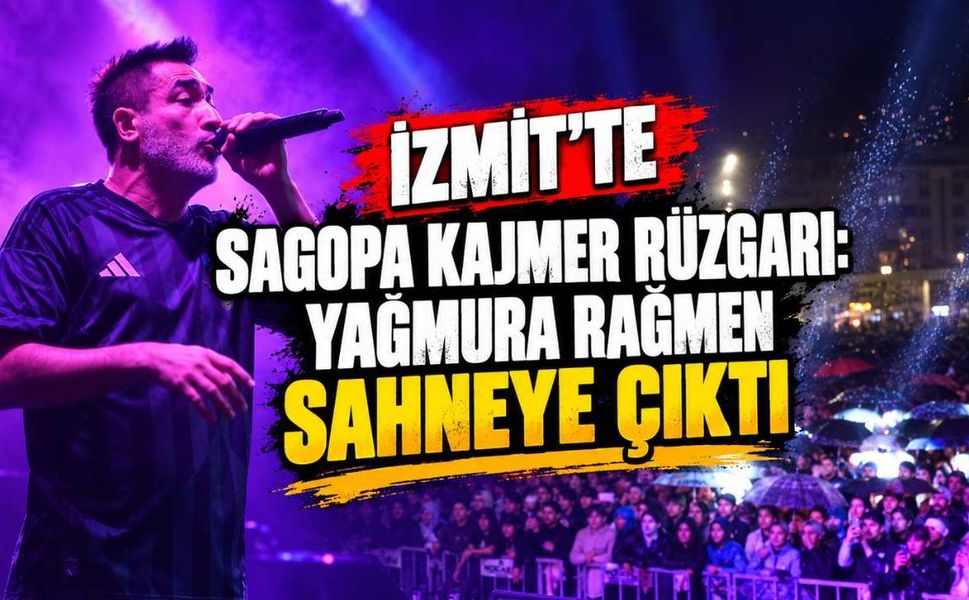 İzmit'te Sagopa Kajmer Rüzgarı Yağmura Rağmen Sahneye Çıktı