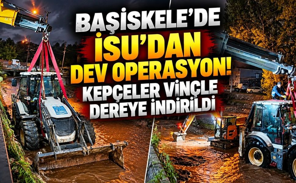 Başiskele’de İSU’dan Dev Operasyon! Kepçeler Vinçle Dereye İndirildi