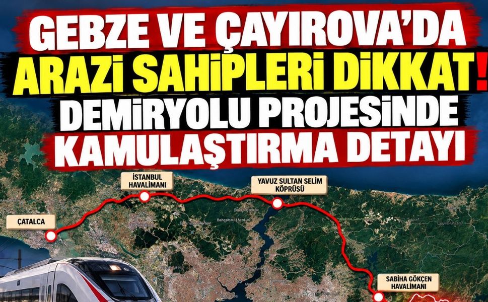 Gebze ve Çayırova’da Arazi Sahipleri Dikkat! Demiryolu Projesinde Kamulaştırma Detayı