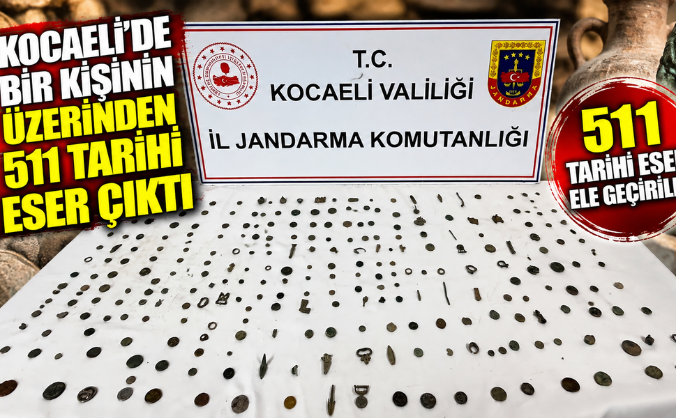 Kocaeli’de bir kişinin üzerinden 511 tarihi eser çıktı