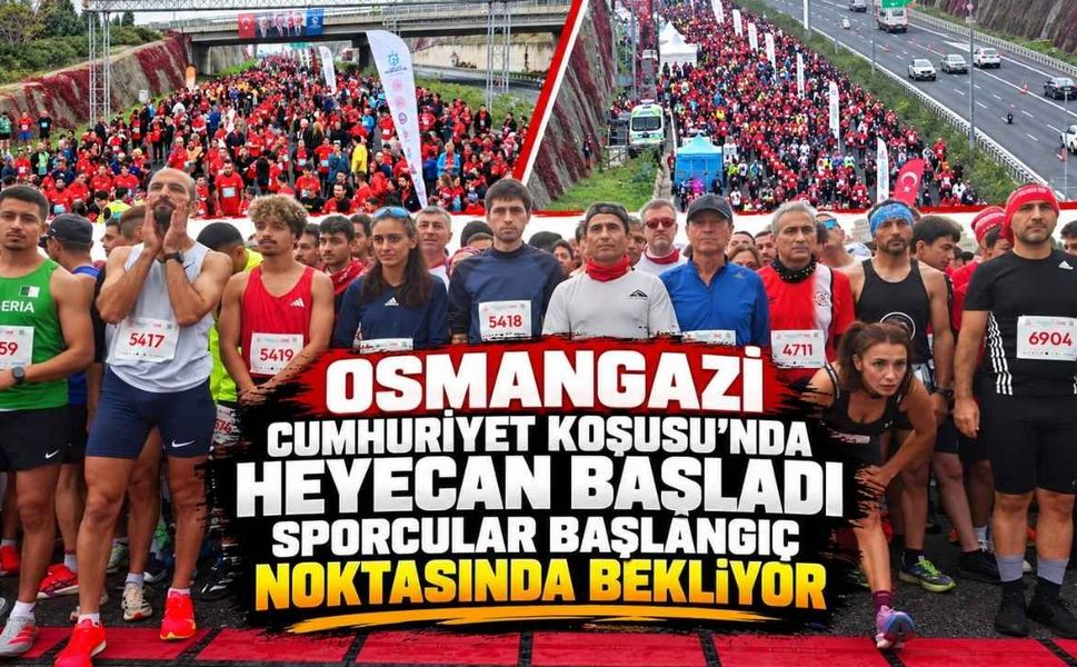 Osmangazi Cumhuriyet Koşusu'nda Heyecan Başladı: Sporcular Başlangıç Noktasında Bekliyor