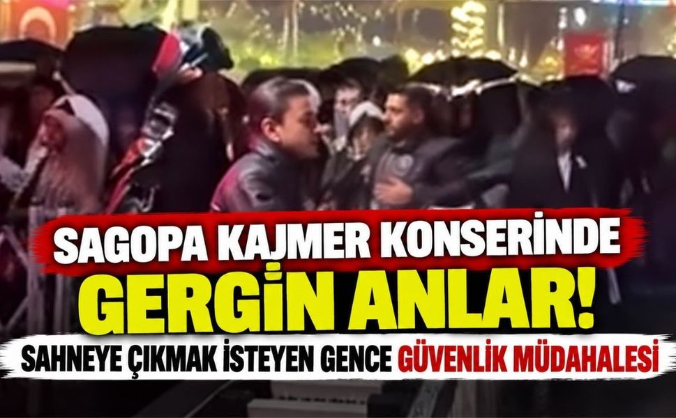 Sagopa Kajmer konserinde gergin anlar! Sahneye çıkmak isteyen gence güvenlik müdahalesi