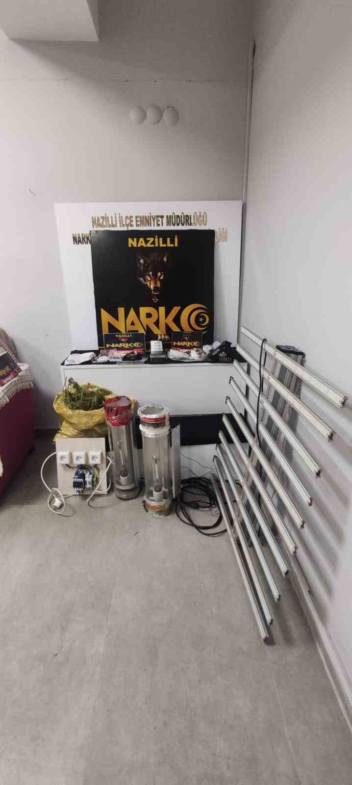 Aydın Nazilli’de uyuşturucu operasyonu: 2 tutuklama, cephanelik gibi ev-1