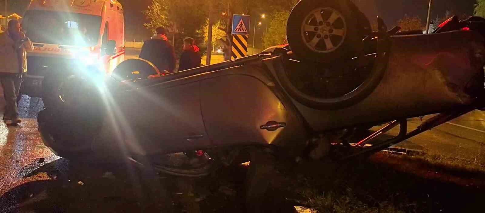 Erzurum’da Kamyonet Takla Attı 1 Yaralı 2