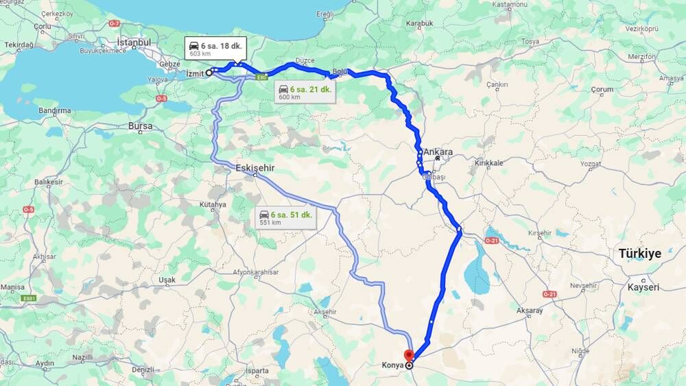 Izmit Konya Arasi Kac Km Konya Izmit Arasi Kac Saat Kocaelitv