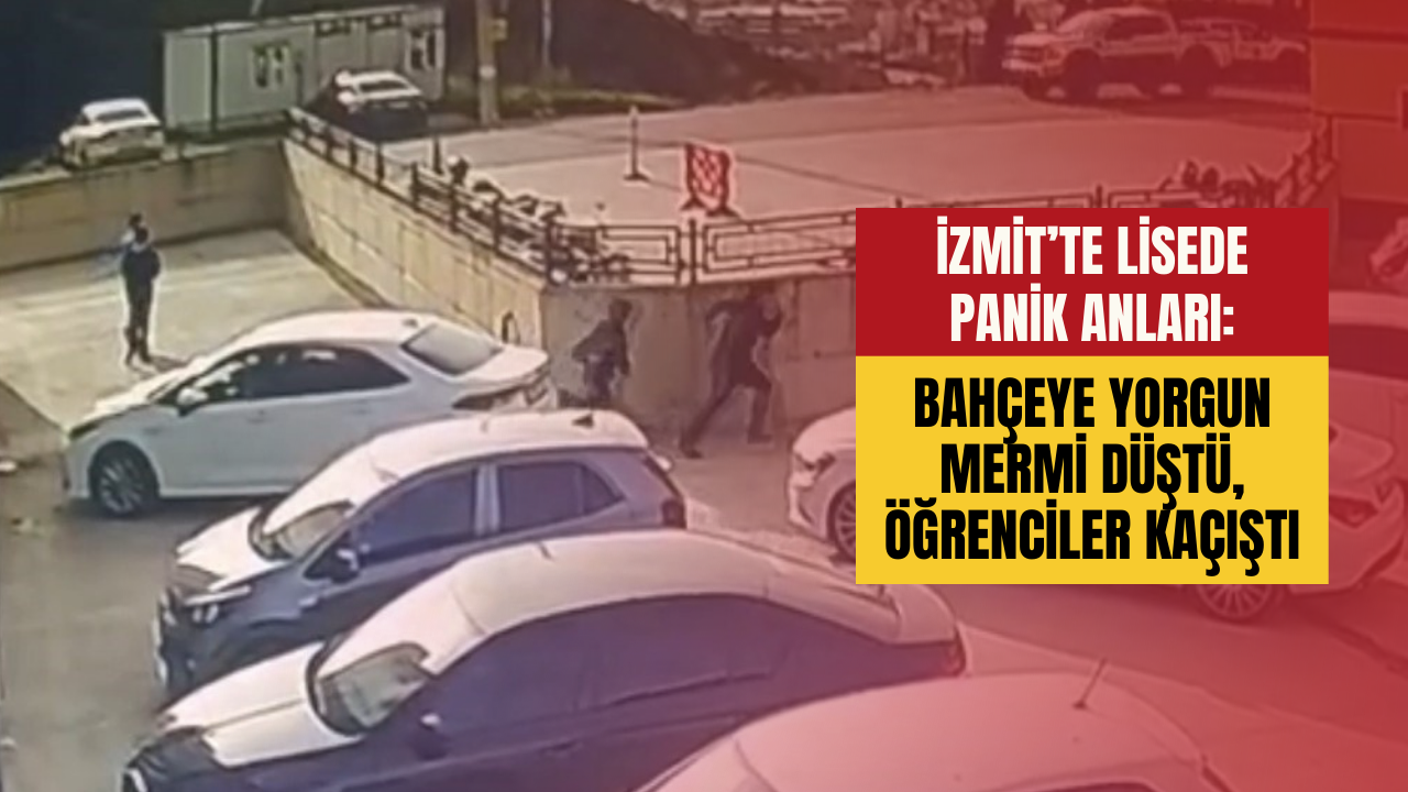 İzmi̇t’te Li̇sede Pani̇k Anlari Bahçeye Yorgun Mermi̇ Düştü, Öğrenci̇ler Kaçişti