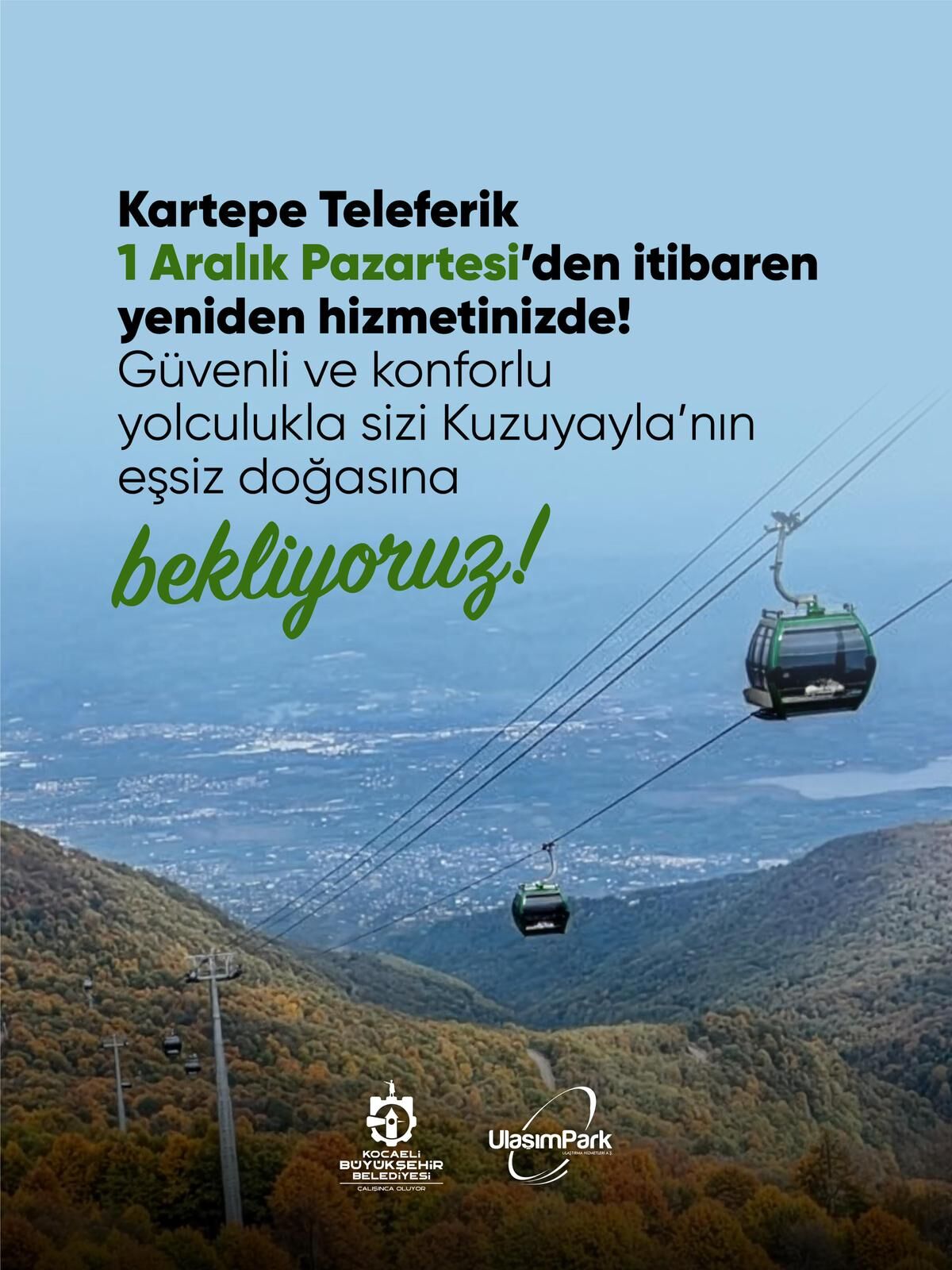 Kartepe Teleferik'te Bakım Çalışmaları Tamam