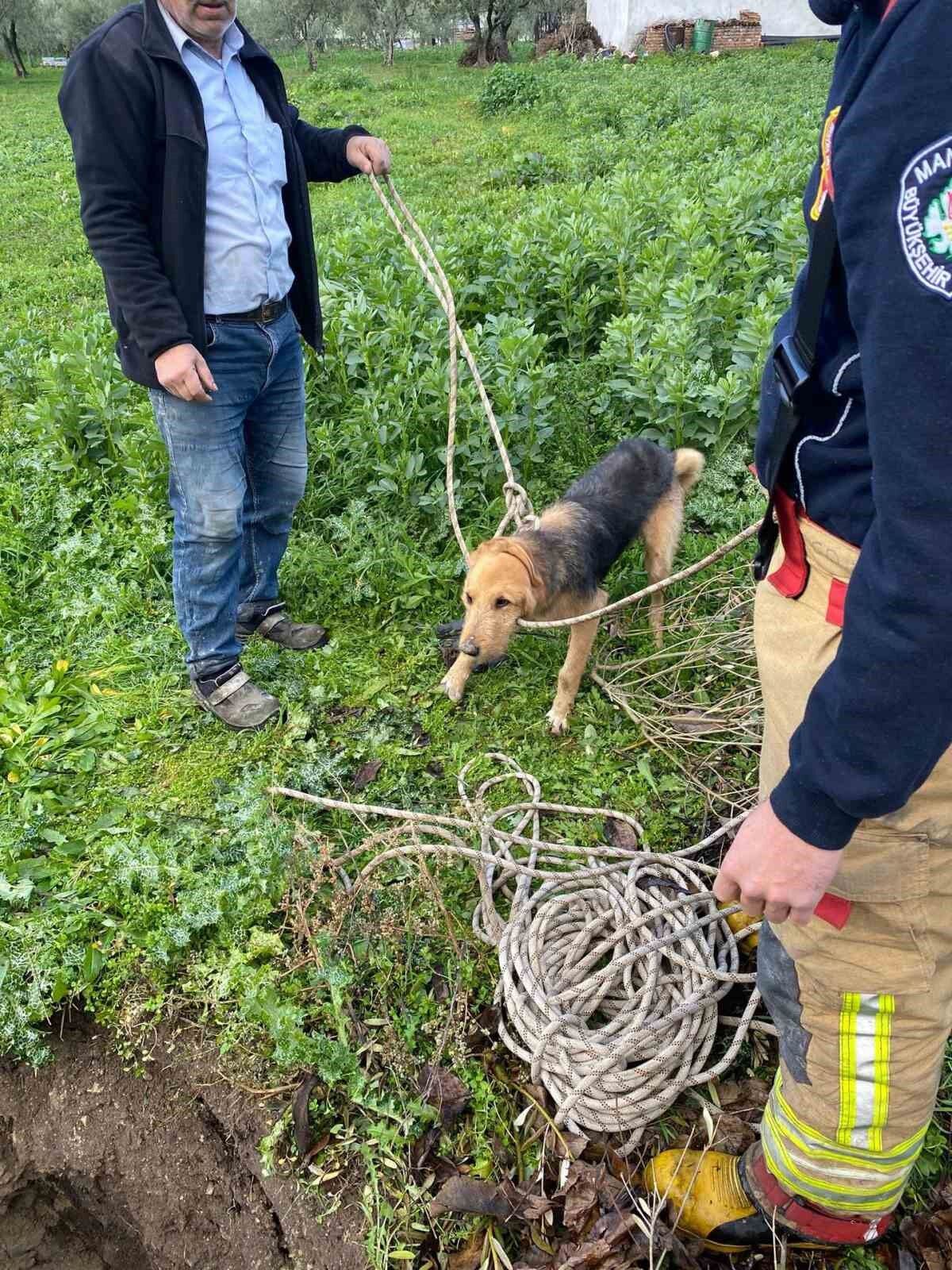 Kırkağaç’ta Kuyuya Düşen Köpek Itfaiye Ekiplerince Kurtarıldı2