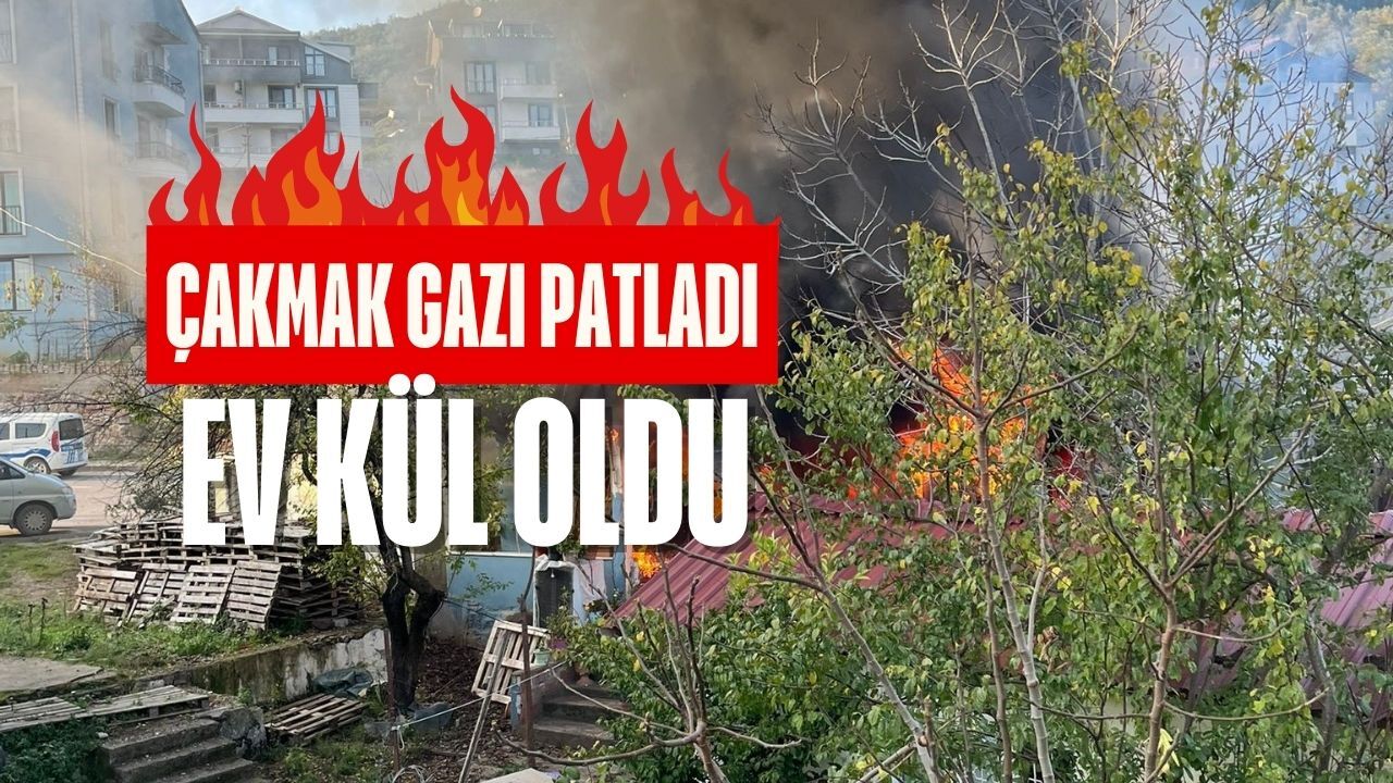 Kocaeli Derince’de Çakmak Gazı Patladı Yaşlı Kadın Yaralandı, Ev Kül Oldu