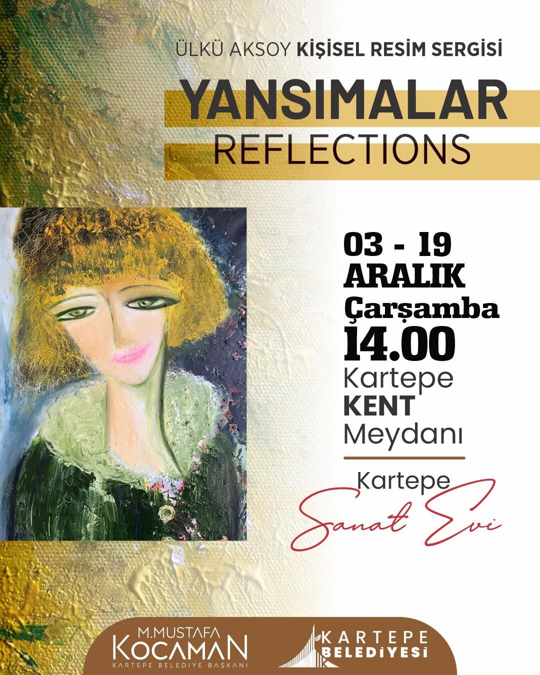 Kartepe Sanat Evi’nde Ülkü Aksoy’un “Yansımalar” Sergisi Başlıyor