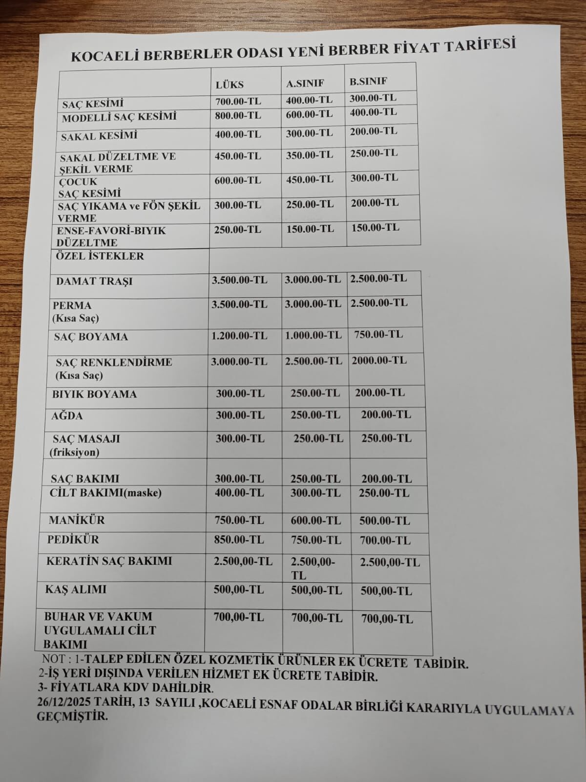 KOCAELİ’DE BERBER VE KUAFÖR TARİFELERİ İÇİN ORTAK KARAR-2