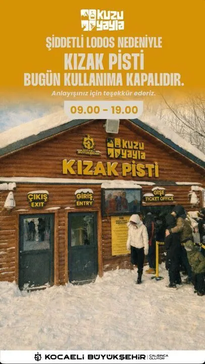 Kartepe Kuzuyayla’da Lodos Nedeniyle Kızak Pisti Kapatıldı-1