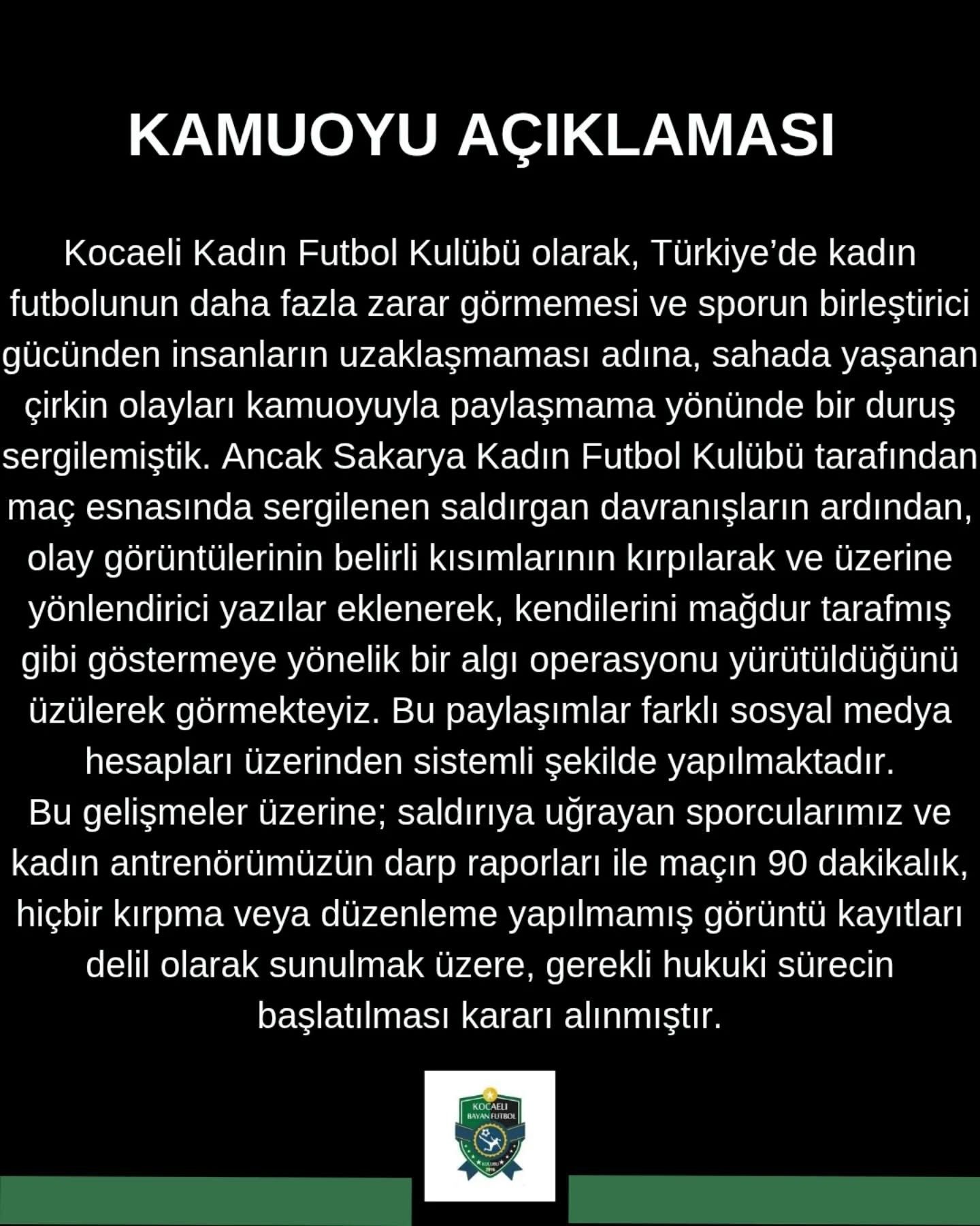 Kocaeli Kadin Futbol Hukuki Surec 1