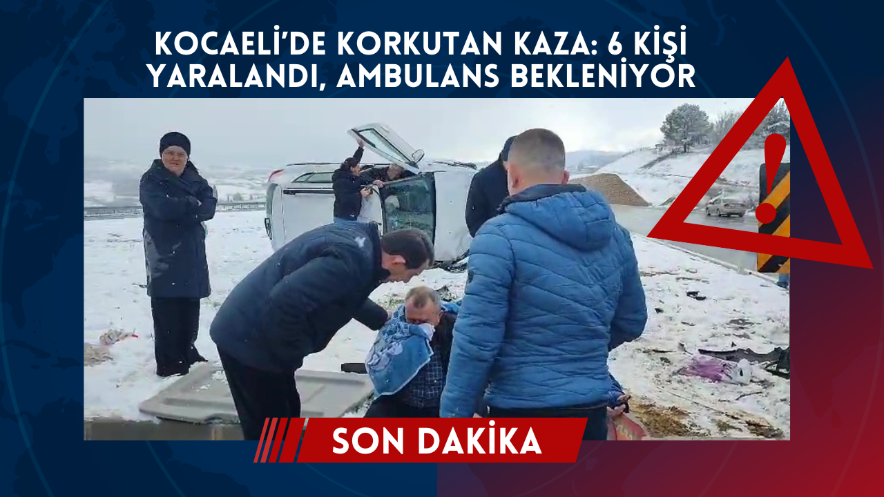 Kocaeli̇’de Korkutan Kaza 6 Ki̇şi̇ Yaralandi, Ambulans Bekleni̇yor