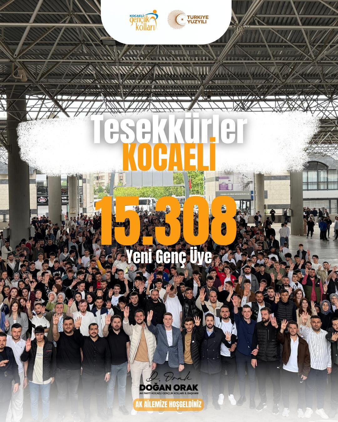 AK Parti Kocaeli Gençlik Kolları Bir Yılda 15 Bin 308 Yeni Üyeye Ulaştı