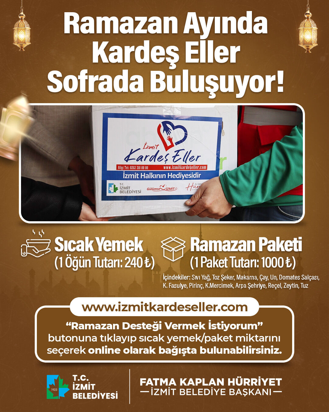 İzmit Belediyesinden Ramazan Dayanışması Devam Ediyor