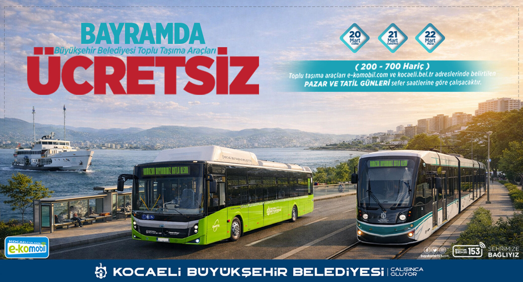Ramazan Bayramı'nda Toplu Ulaşım Ücretsiz (1)