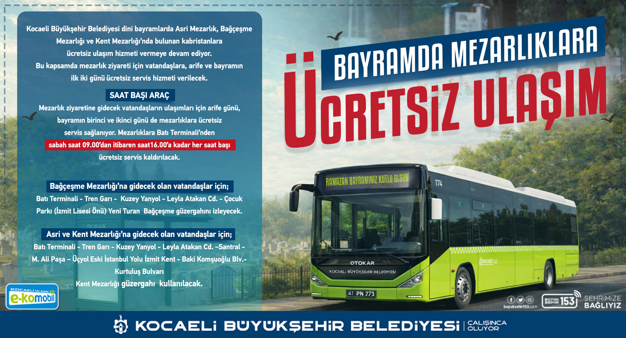 Ramazan Bayramı'nda Toplu Ulaşım Ücretsiz (2)