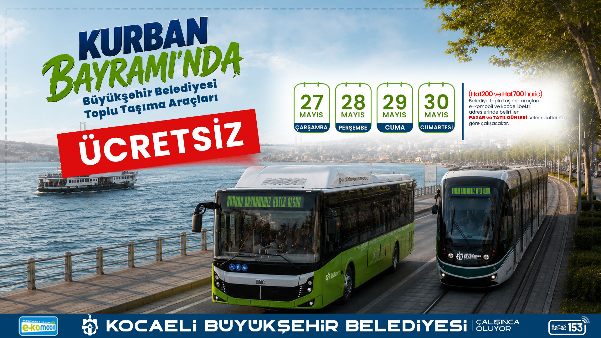 Büyükşehir’den Bayramda Ücretsiz Ulaşım Kolaylığı (1)