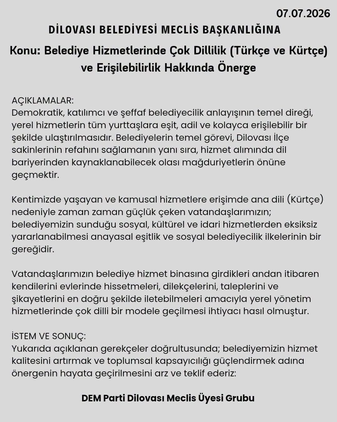 Dilovası Dem parti
