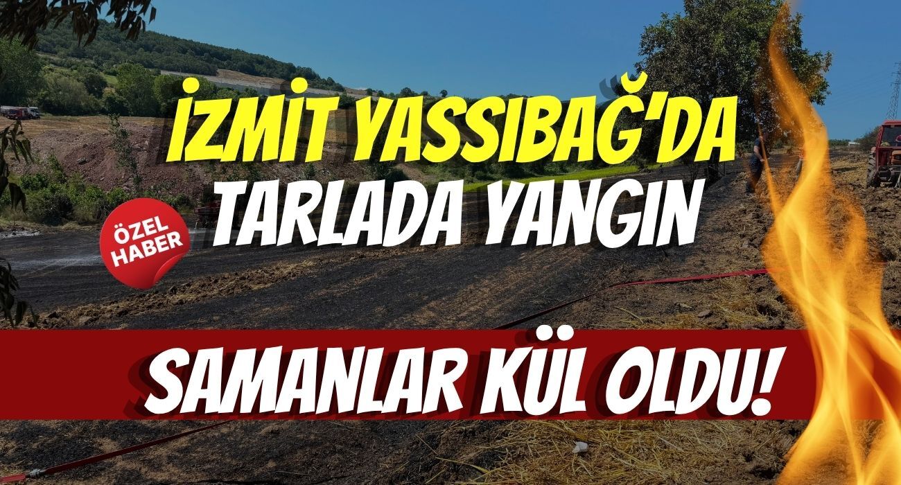 İzmit Yassıbağ’da Tarlada Yangın: Samanlar Kül Oldu