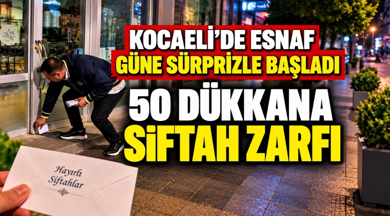 Kocaeli’de Esnaf Güne Sürprizle Başladı: 50 Dükkana Siftah Zarfı