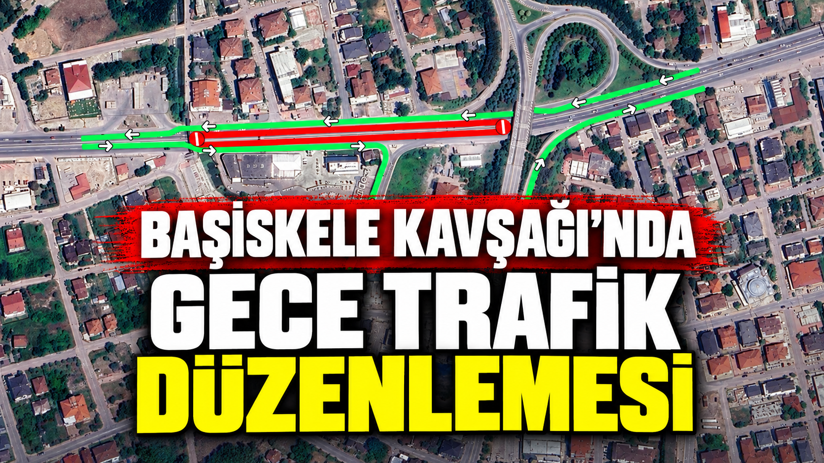 Başiskele Kavşağı’nda gece trafik düzenlemesi