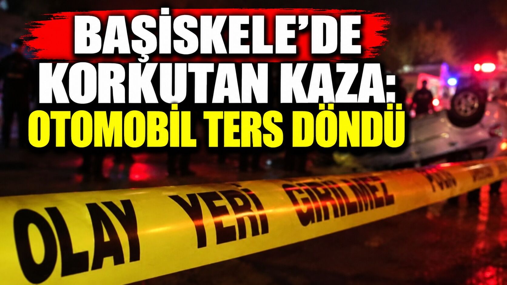 Başiskele’de korkutan kaza: Otomobil ters döndü